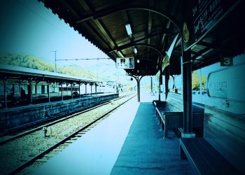 駅,村,晴れ,夏,屋外,ホラー