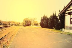 駅,廃墟,村,曇り,夏,屋外