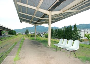 駅,廃墟,村,曇り,夏,屋外