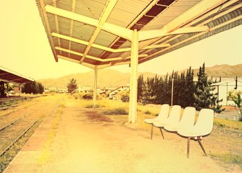 駅,廃墟,村,曇り,夏,屋外,ヴィンテージ