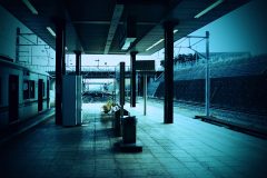 駅,町,曇り,屋外