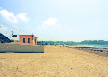 浜辺,町,屋外,夏,晴れ,昭和レトロ