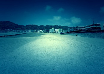 浜辺,町,夏,屋外,晴れ,ホラー