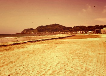 浜辺,町,夏,屋外,晴れ,ヴィンテージ
