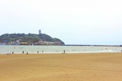 浜辺,夏,屋外,曇り