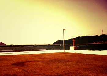 浜辺,町,晴れ,夏,屋外,ヴィンテージ