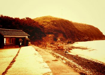 浜辺,漁村,屋外,秋,曇り,ヴィンテージ