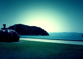 浜辺,町,晴れ,夏,屋外,ホラー
