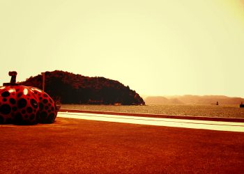 浜辺,町,晴れ,夏,屋外,ヴィンテージ