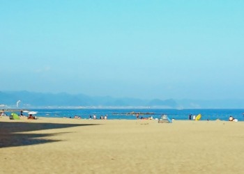 浜辺,町,屋外,夏,晴れ