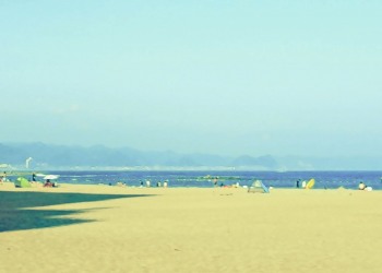 浜辺,町,屋外,夏,晴れ,昭和レトロ