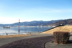 湖岸,町,曇り,冬,屋外