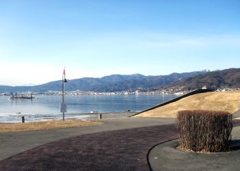 湖岸,町,曇り,冬,屋外