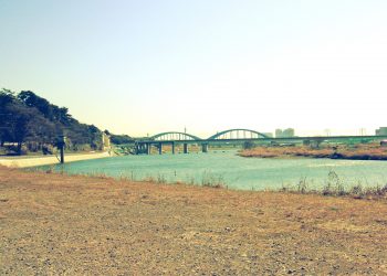 川,町, 屋外, 秋,晴れ,昭和レトロ