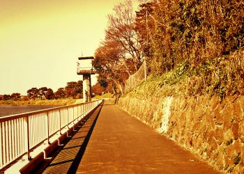 川,町, 屋外, 冬,晴れ,ヴィンテージ