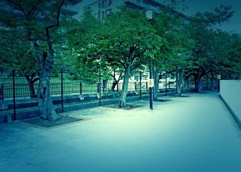 川,町,夏,屋外,曇り,ホラー