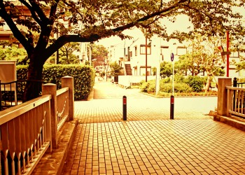 川,町,夏,屋外,曇り,ヴィンテージ