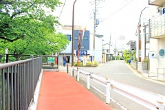 川,町,夏,屋外,曇り