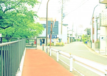 川,町,夏,屋外,曇り,昭和レトロ