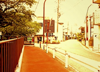 川,町,夏,屋外,曇り,ヴィンテージ