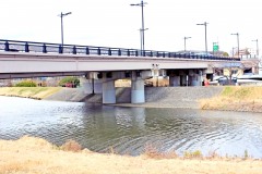 川,町,秋,屋外,曇り