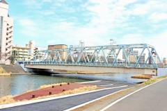 川,町,屋外,秋,晴れ