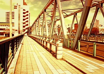 橋,町,屋外,秋,晴れ,ヴィンテージ