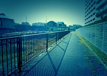 川,橋,町,屋外,春,晴れ,ホラー