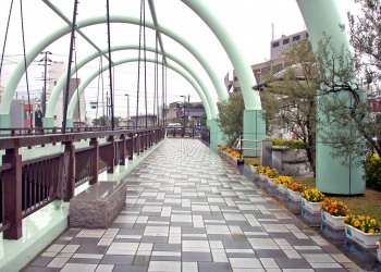 川,町,曇り,屋外,夏