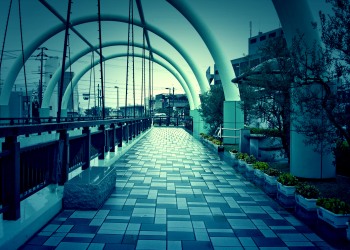 川,町,曇り,屋外,夏,ホラー
