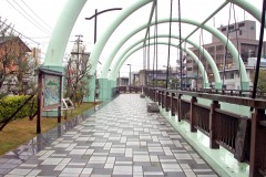 川,町,曇り,屋外,夏