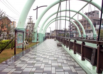 川,町,曇り,屋外,夏