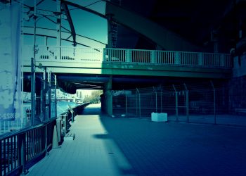 川,街,橋,屋外,夏,晴れ,ホラー