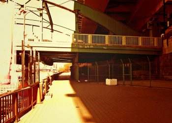 川,街,橋,屋外,夏,晴れ,ヴィンテージ
