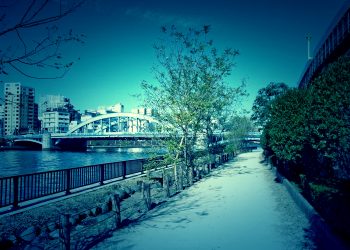 川,橋,都会,屋外,春,晴れ,ホラー