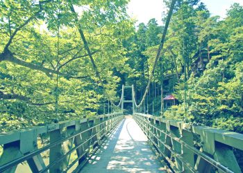 橋,村,屋外,夏,晴れ,昭和レトロ