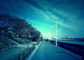 川,町,晴れ,秋,屋外,ホラー