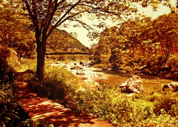 川,アウトドア,晴れ,秋,屋外,ヴィンテージ