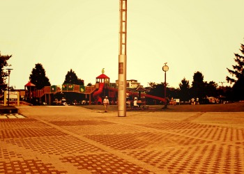 公園,町,夏,屋外,曇り,ヴィンテージ