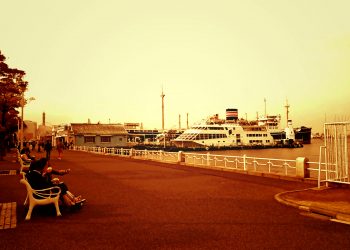 港,都市,公園,屋外,秋,曇り,ヴィンテージ
