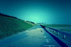 道路,浜辺,晴れ,夏,屋外