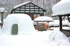 日本家屋,村,和,屋外,冬,雪