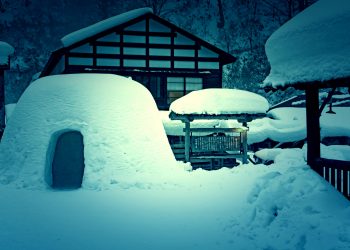 日本家屋,村,和,屋外,冬,雪,ホラー