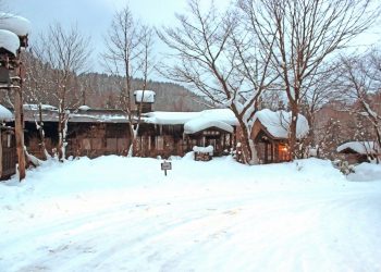 日本家屋,村,和,屋外,冬,雪