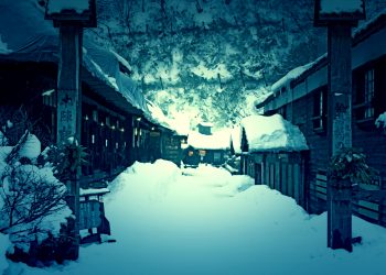 日本家屋,村,和,屋外,冬,雪,ホラー,和風伝奇