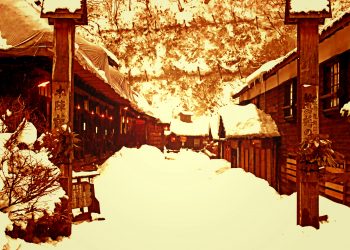 日本家屋,村,和,屋外,冬,雪,ヴィンテージ