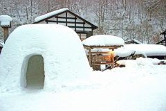 日本家屋,村,和,屋外,冬,雪