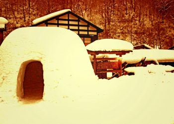日本家屋,村,和,屋外,冬,雪,ヴィンテージ