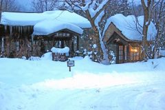日本家屋,村,和,屋外,冬,雪