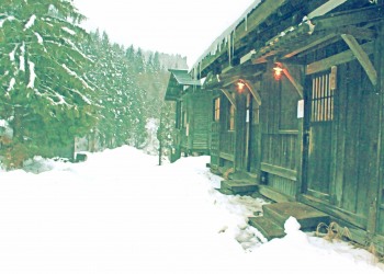 日本家屋,村,冬,屋外,雪,昭和レトロ